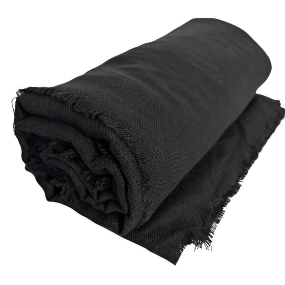 Tasha Black Knit Oversized Linen Scarf - Picture 3 of 7